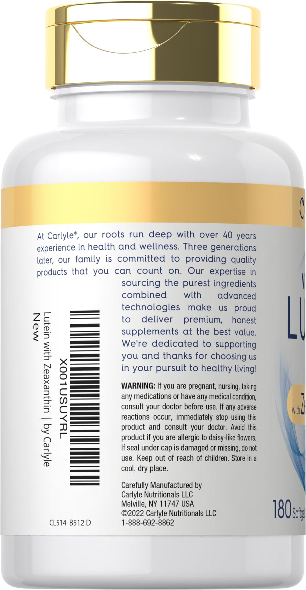 Carlyle Lutein Zeaxanthin bottle with label front