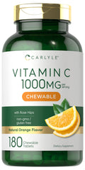 Carlyle Vitamin C Chewables bottle label showing 1000 mg per serving