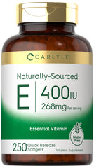 Carlyle Vitamin E 400 IU Softgels bottle close up