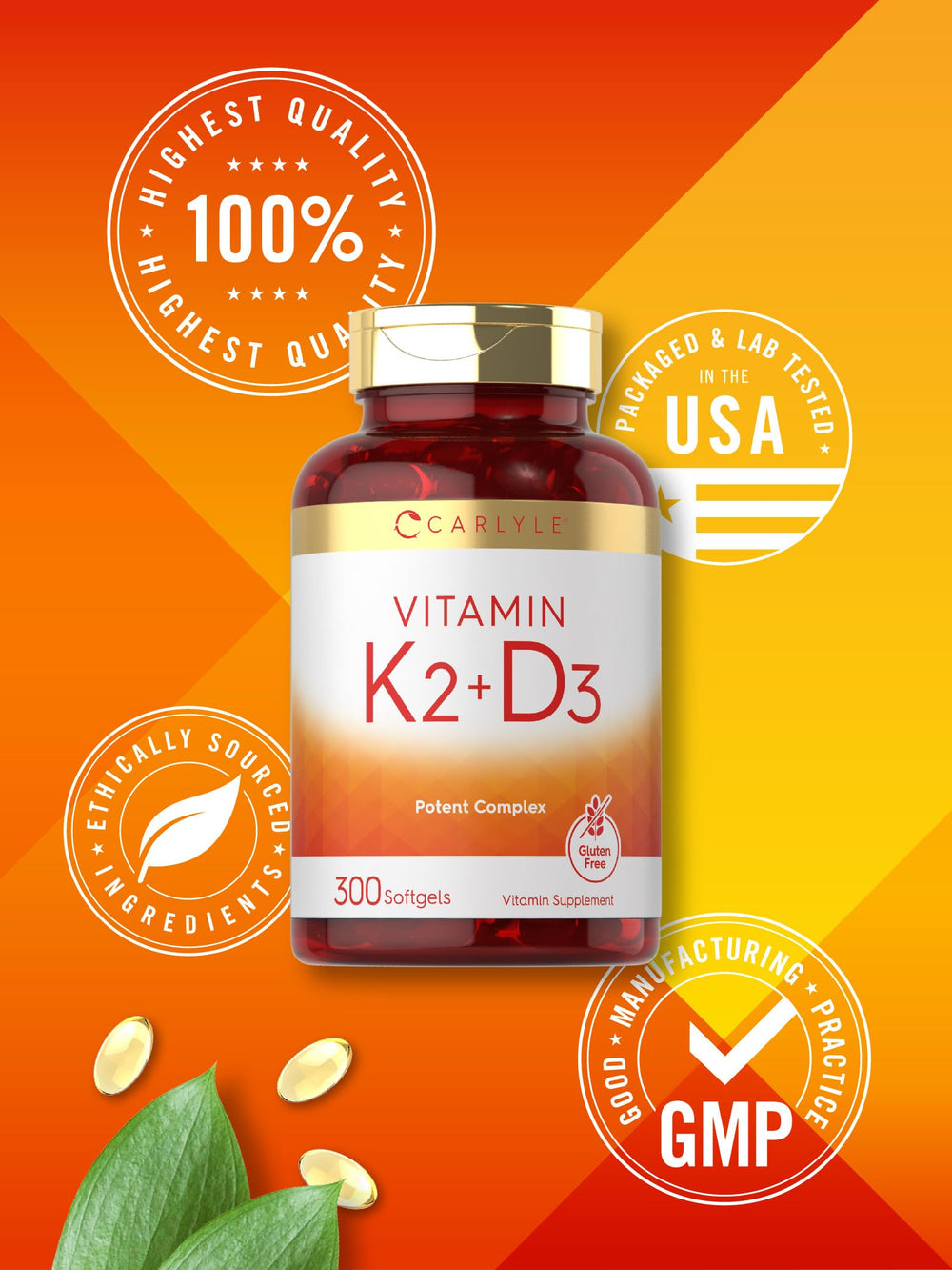 Serving size image for Carlyle Vitamin K2 D3