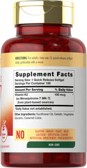 Vitamin K2 MK7 100 mcg softgels close-up