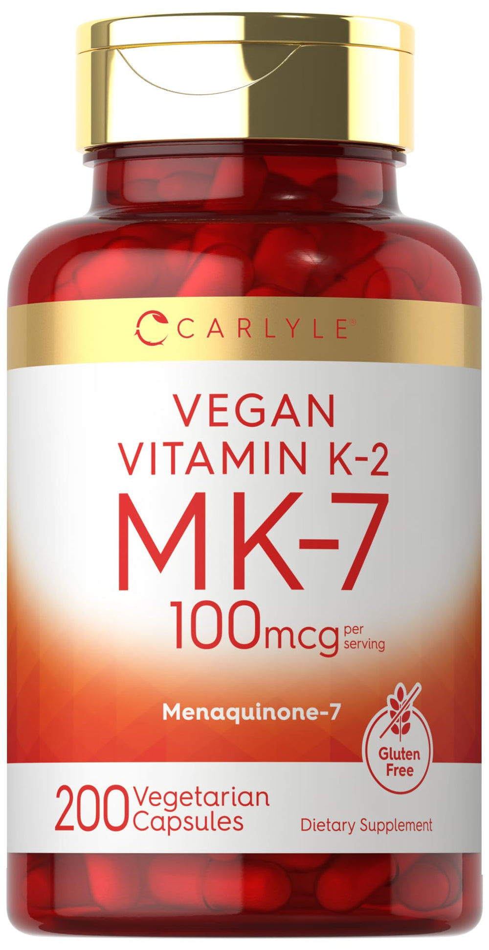 Carlyle Vitamin K2 MK-7 bottle front view