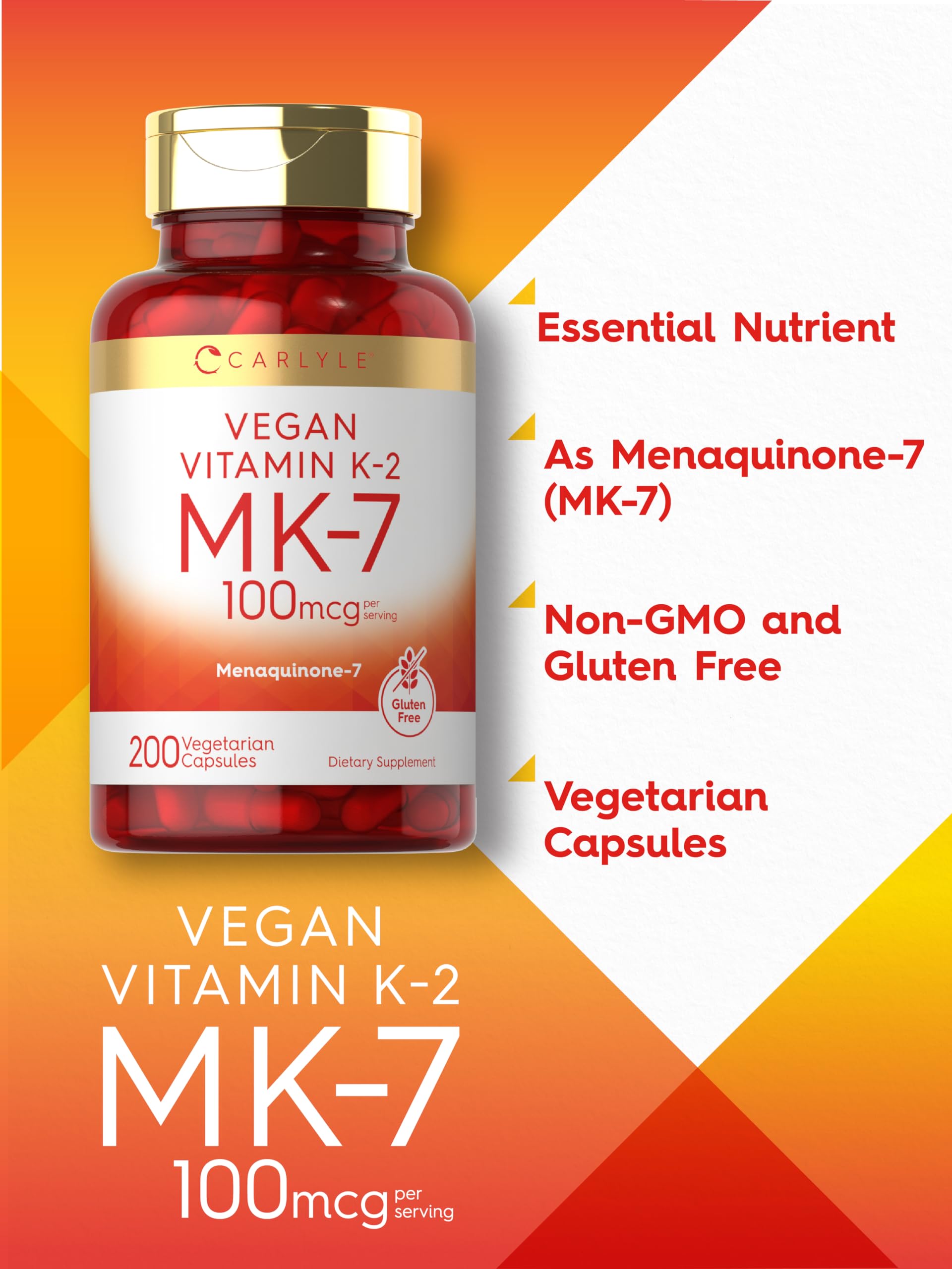 Vegetarian formula MK-7 vitamin K2 packaging