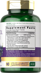 Close up of Carlyle Resveratrol 1800mg 180 capsules bottle
