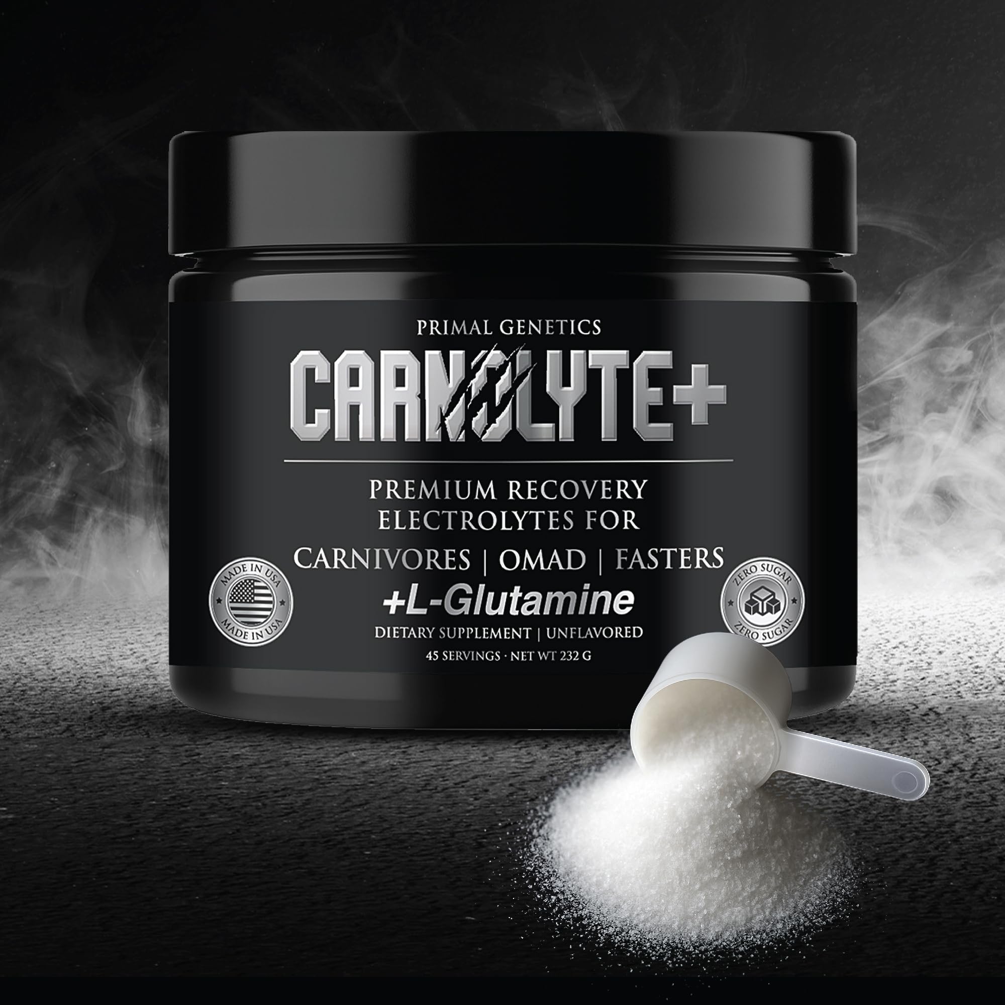 Glass of prepared CARNOLYTE+ hydration drink