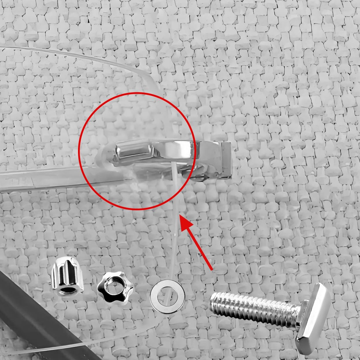 Close-up of small Carti screw (4.0mm x 2.0mm, 7mm total length)