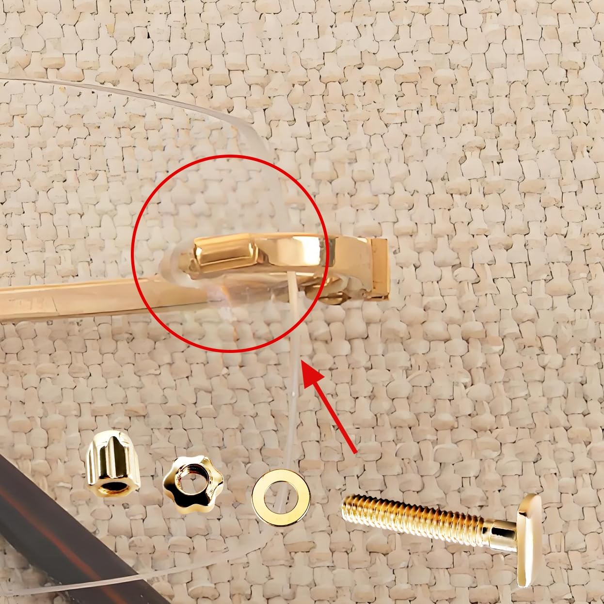 Close-up of square head screw 4.0mm x 2.0mm for Cartier frames