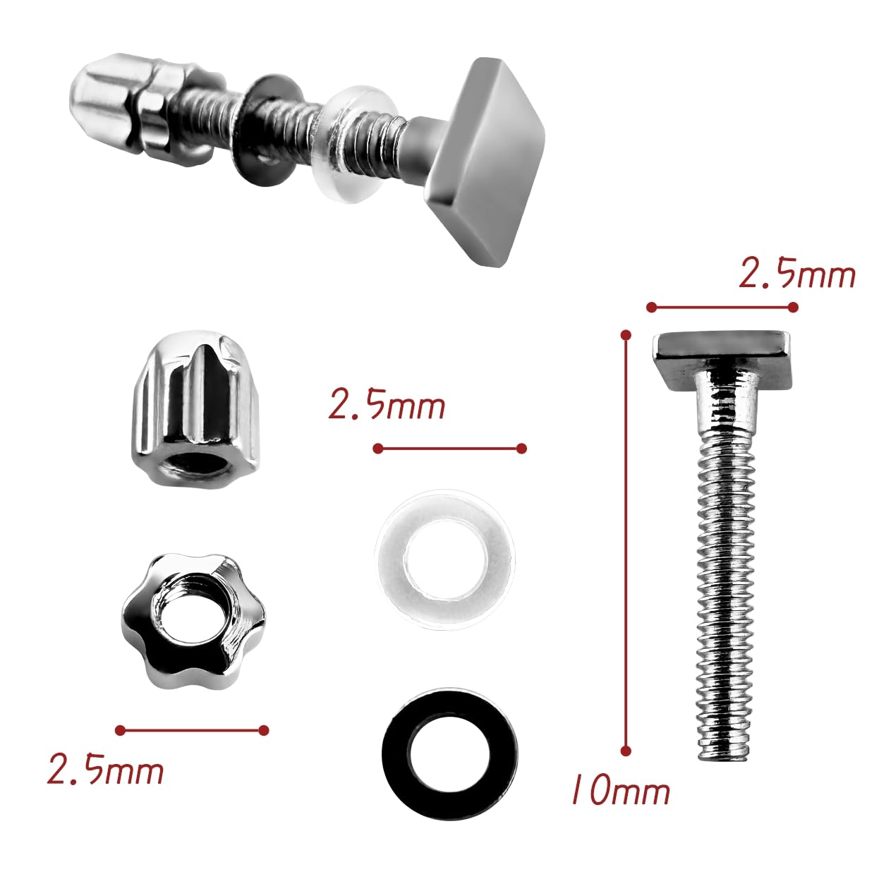 Rimless eyeglasses screw 2.5mm square head for Cartier