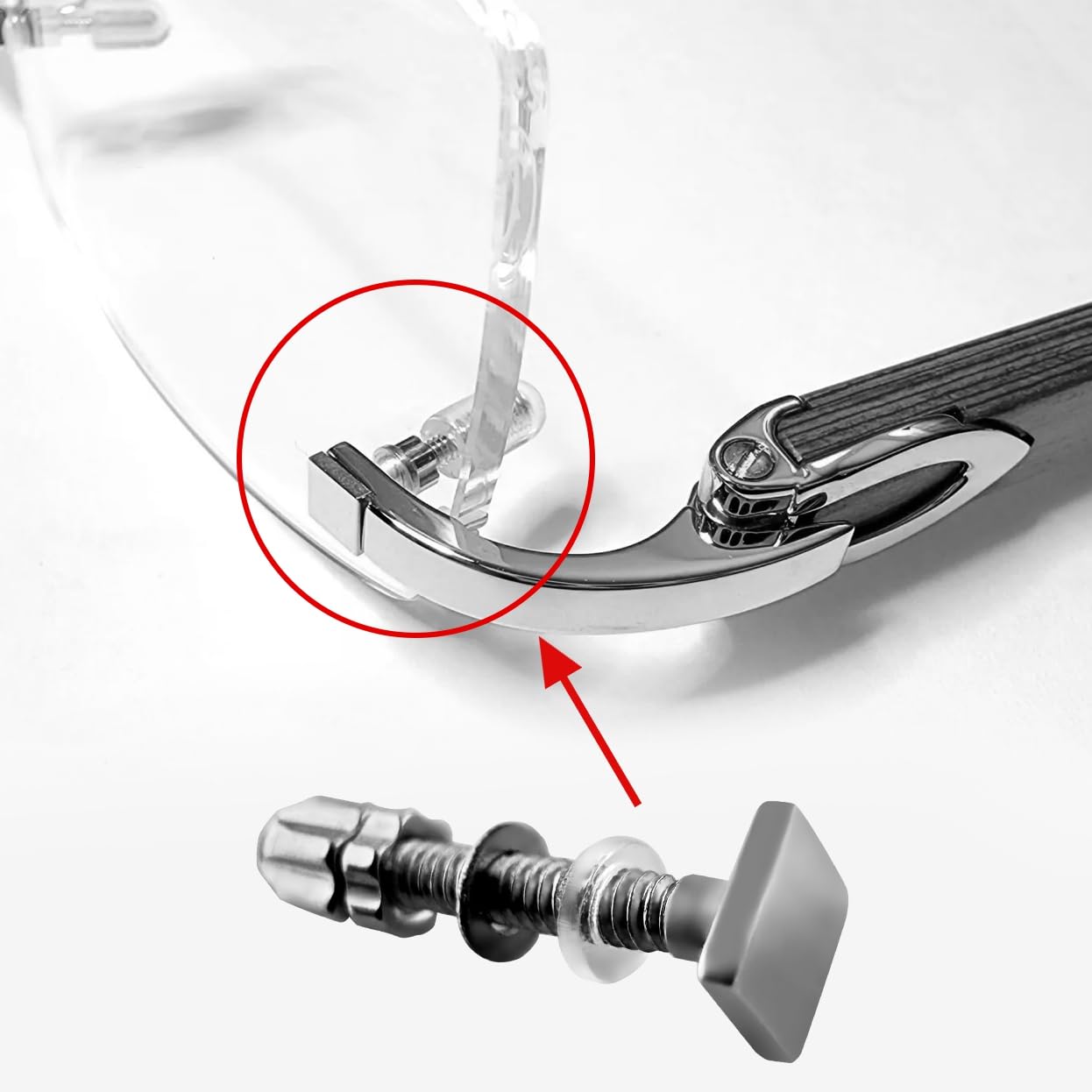 Silver replacement screws for Cartier sunglasses repair kit