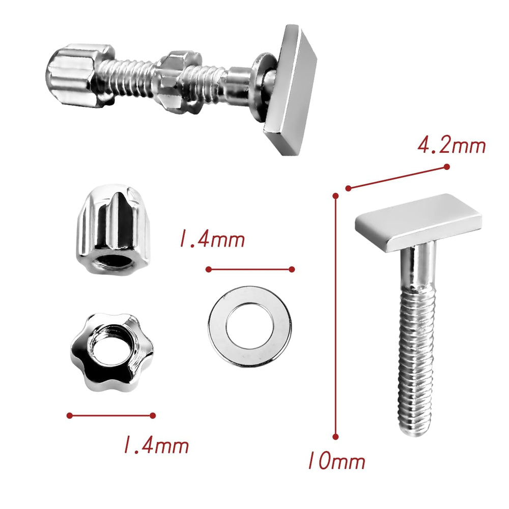 Contents: 2 pairs of screws, 2 nuts, 2 gaskets