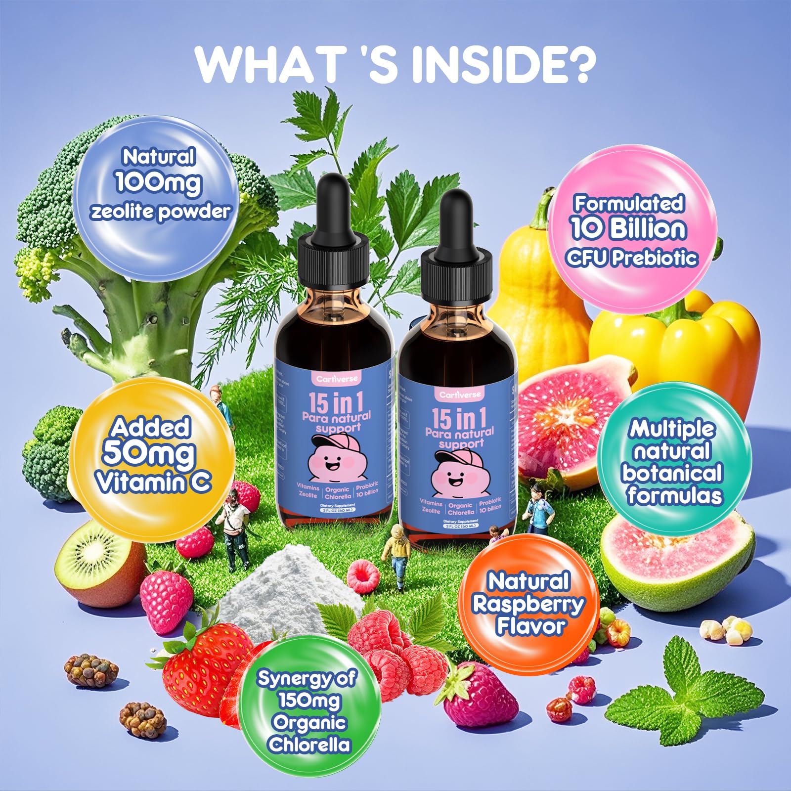 Zeolite detox liquid drops 2 oz bottle for detox and gut health
