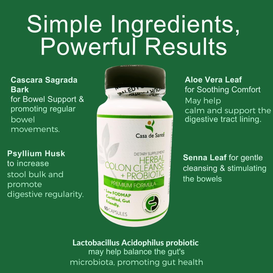 Eco-friendly packaging and product details for Casa de Sante laxative capsules