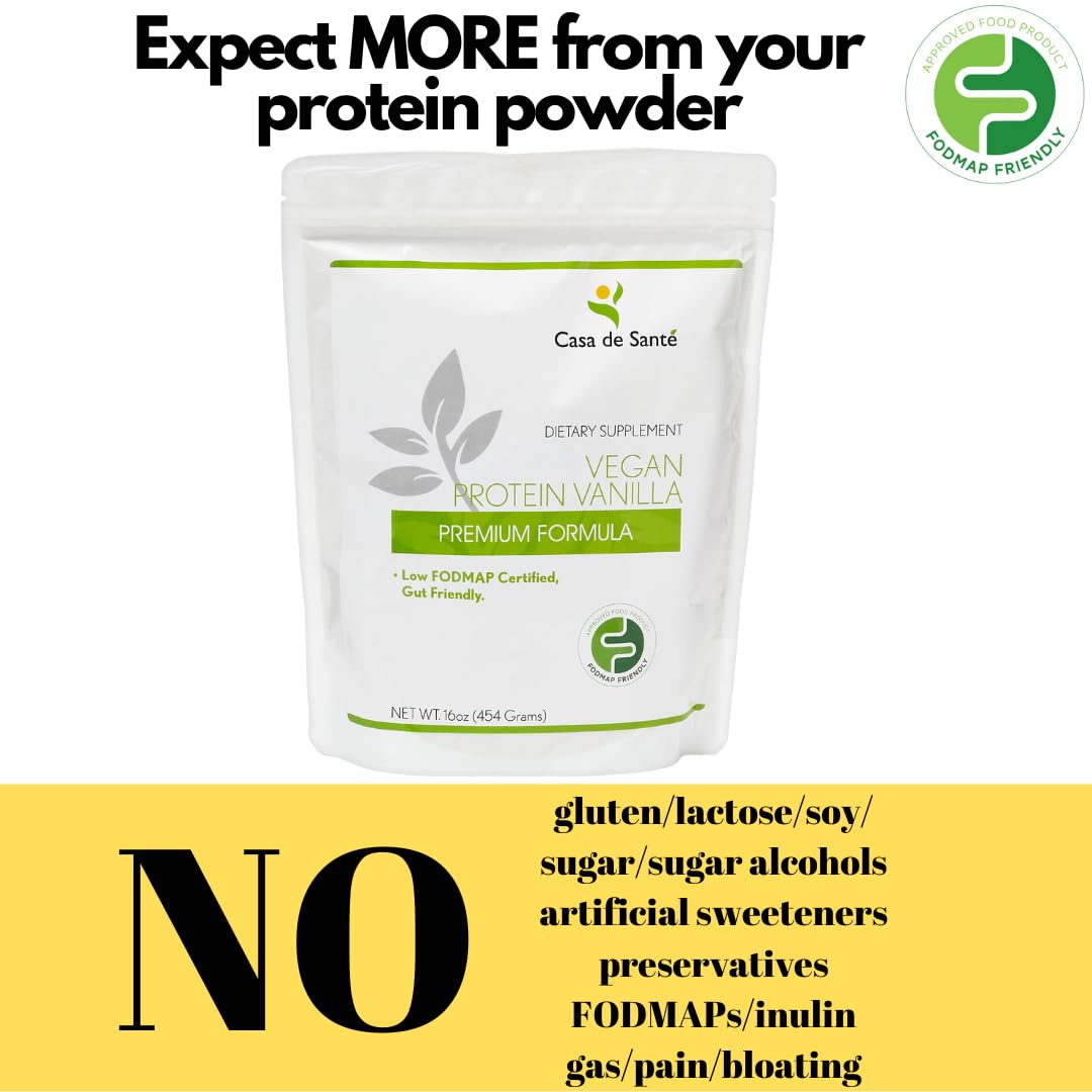 Casa de Sante plant-based nutrition info panel highlights options