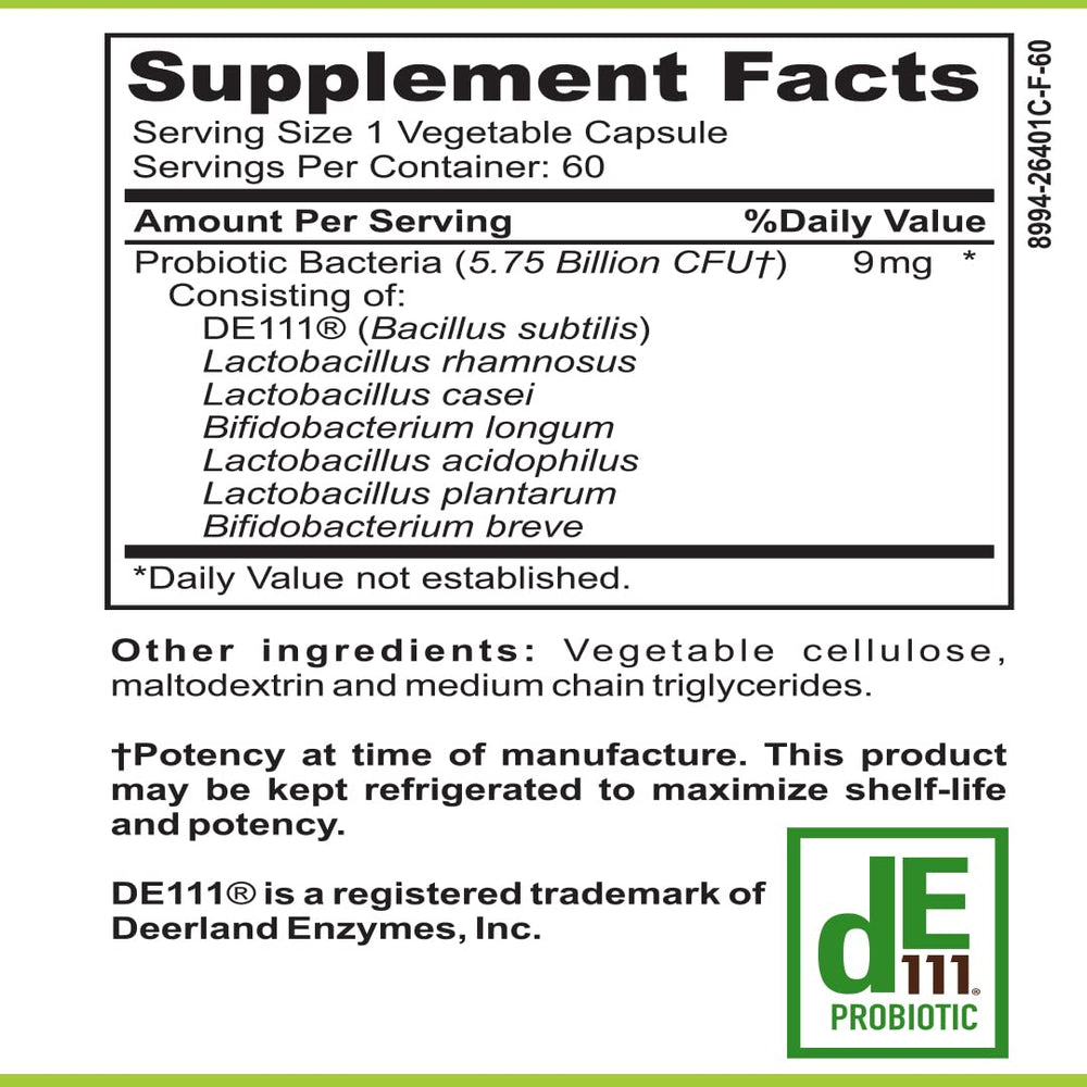 Bacillus subtilis DE111 probiotic capsule