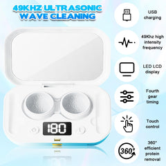 Portable compact CASBOMY contact lens cleaner case
