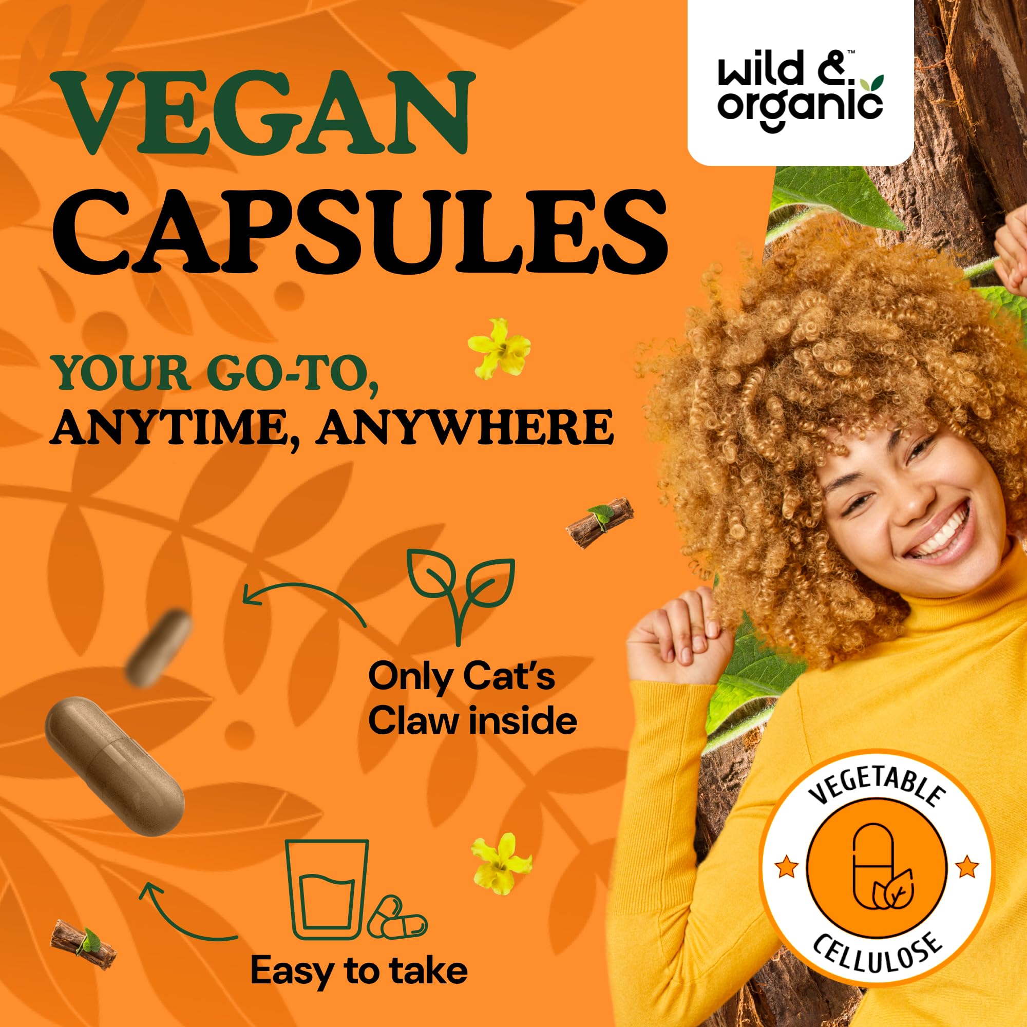 Cat's Claw capsules with plant-based coating