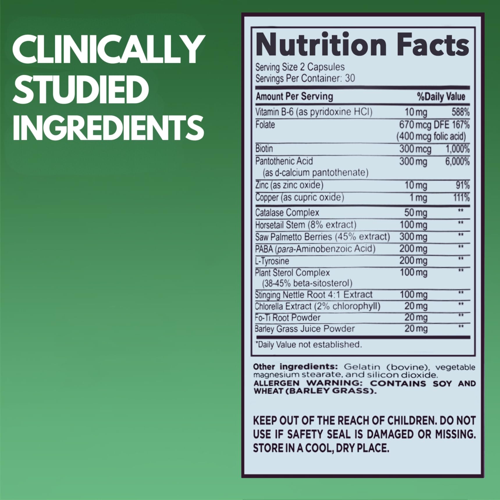 Close-up of catalase and hair-restoration ingredients