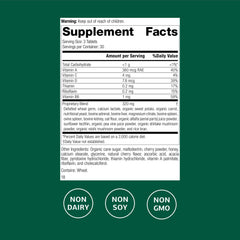 Catalyn Chewable label with vitamin information