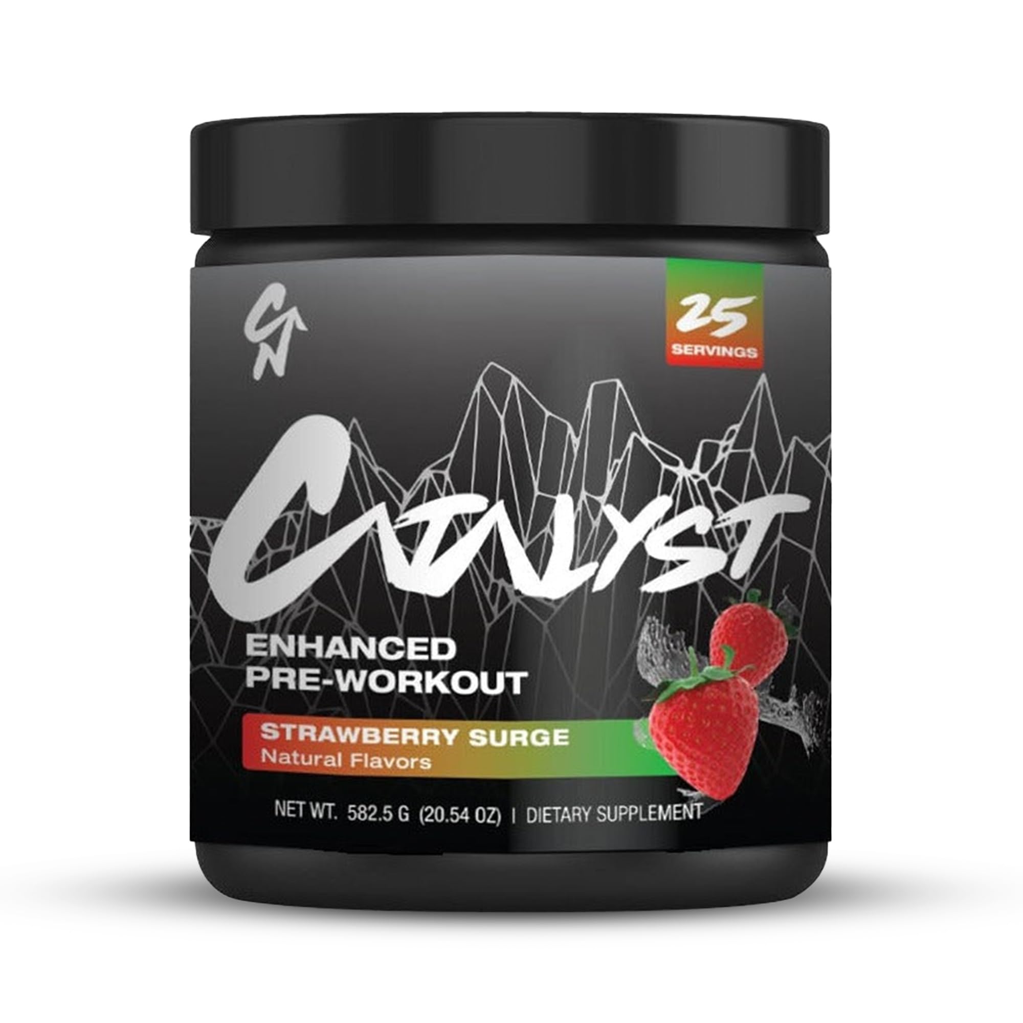 Catalyst Nutrition Enhanced Pre Workout bottle ready for a focused training session.