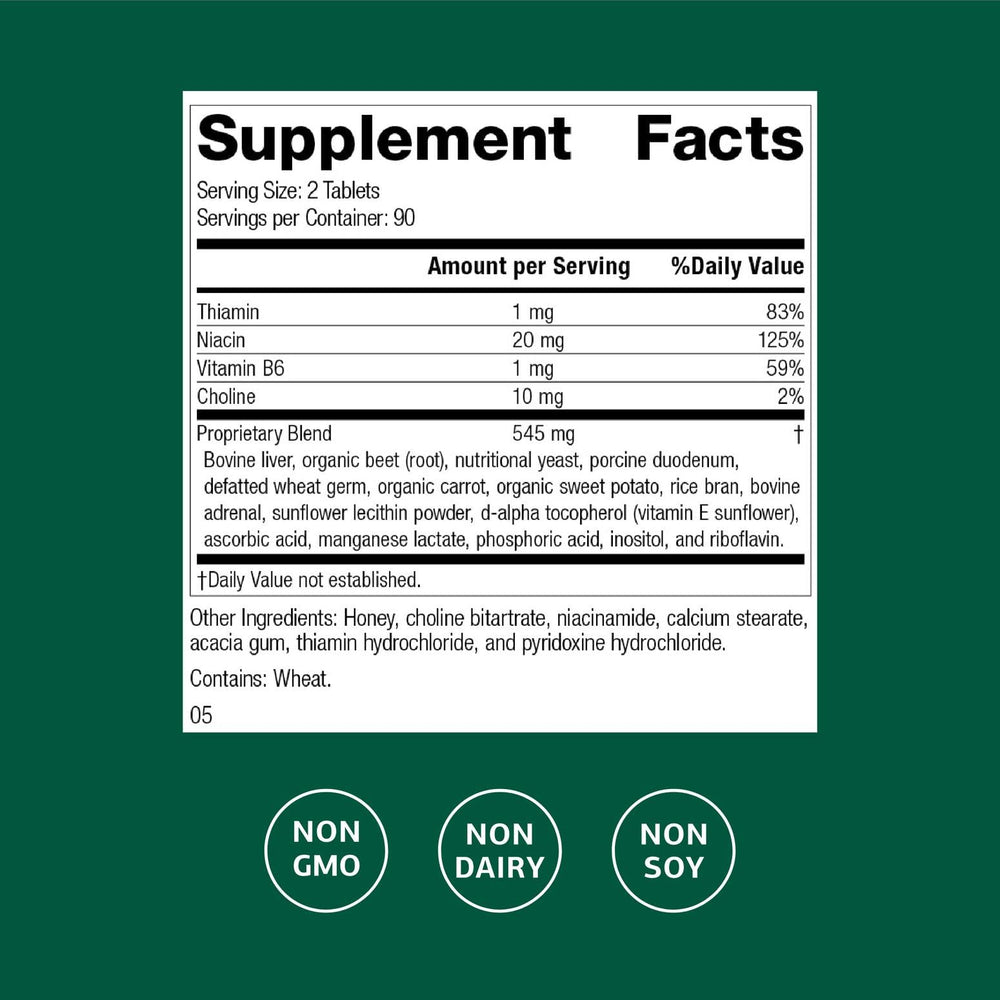 Close-up of Cataplex B label on bottle