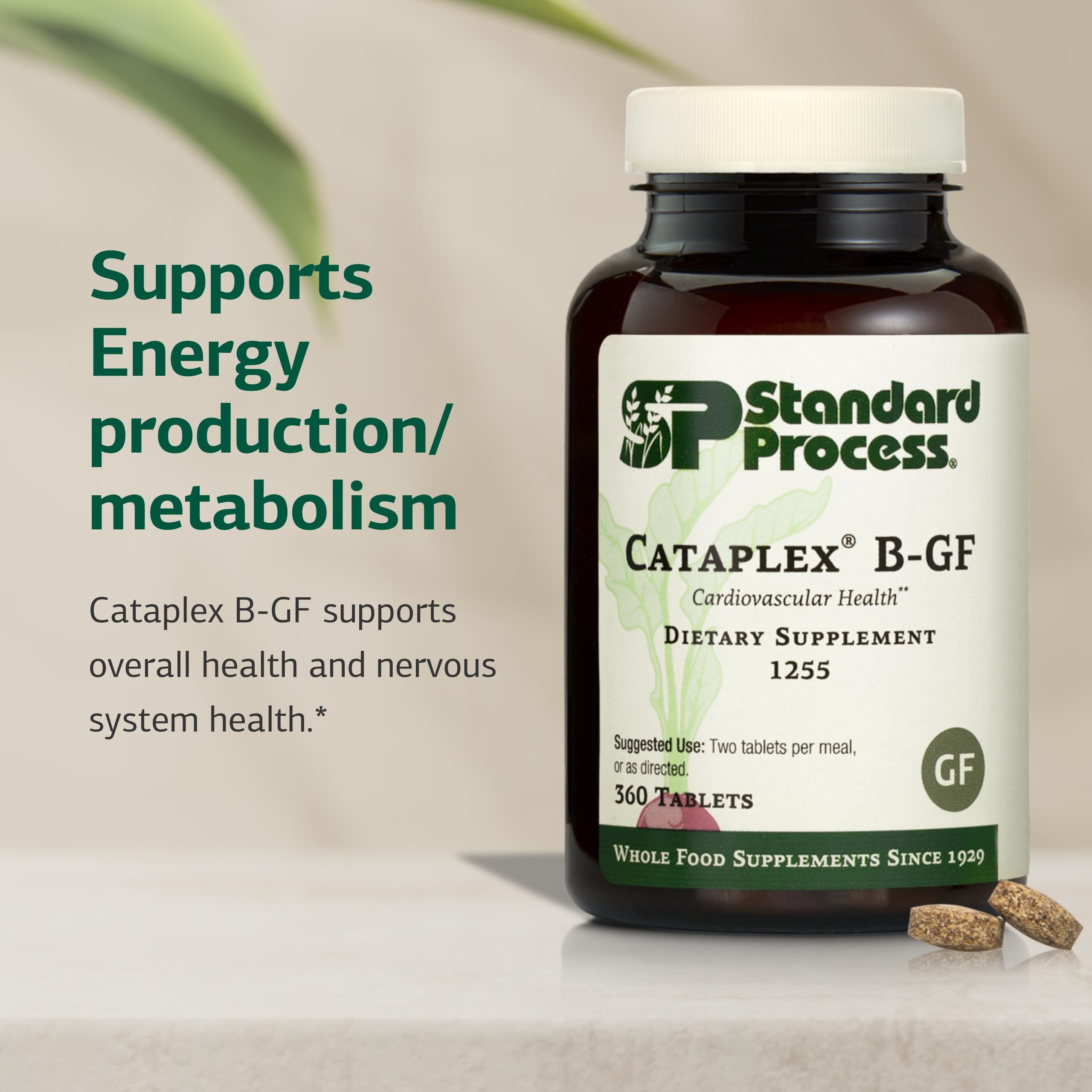 Cataplex B-GF capsules spilling from bottle