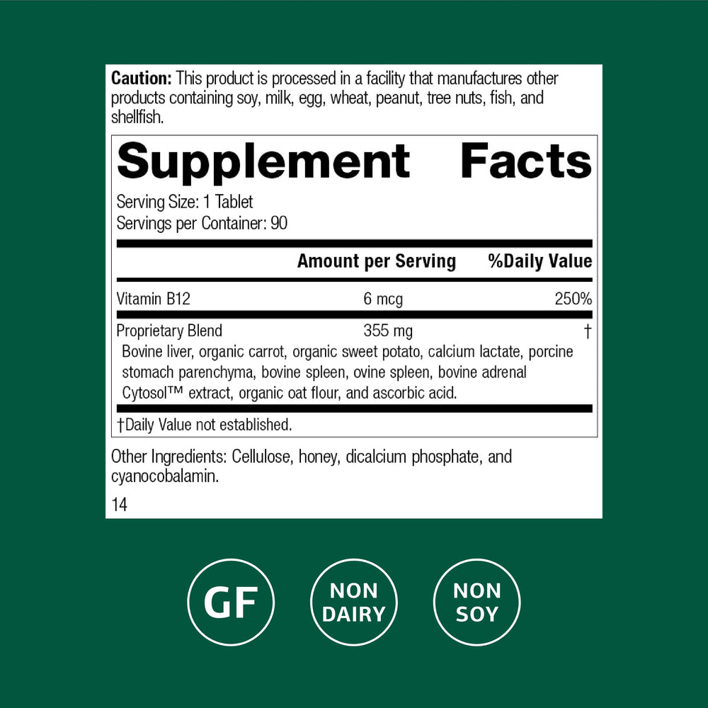 Cataplex B12 bottle label close-up