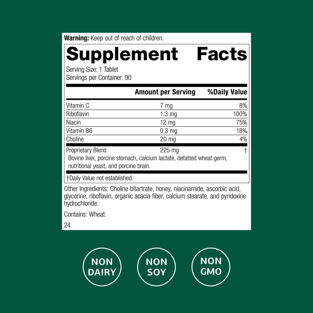 Cataplex B2 bottle label close-up