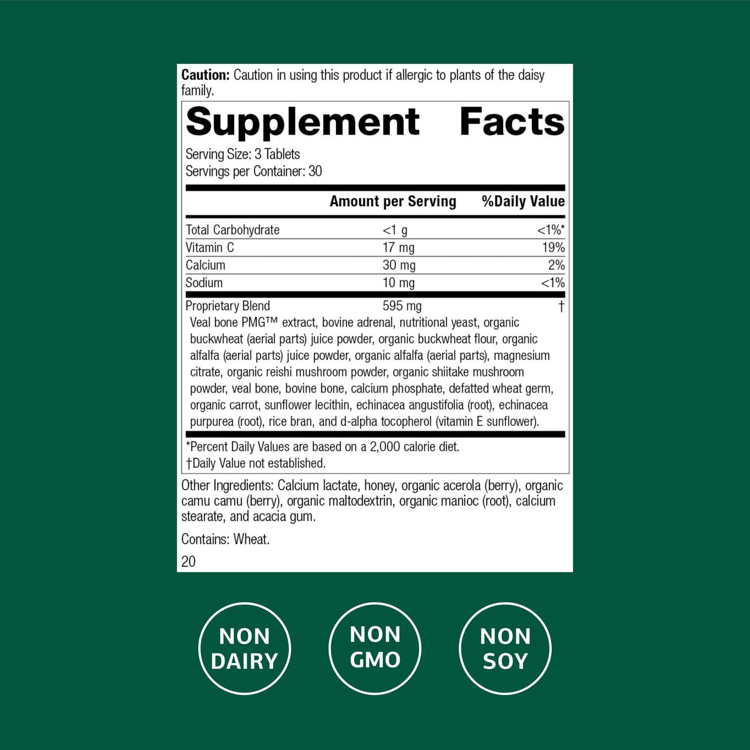 Cataplex C bottle side label close-up