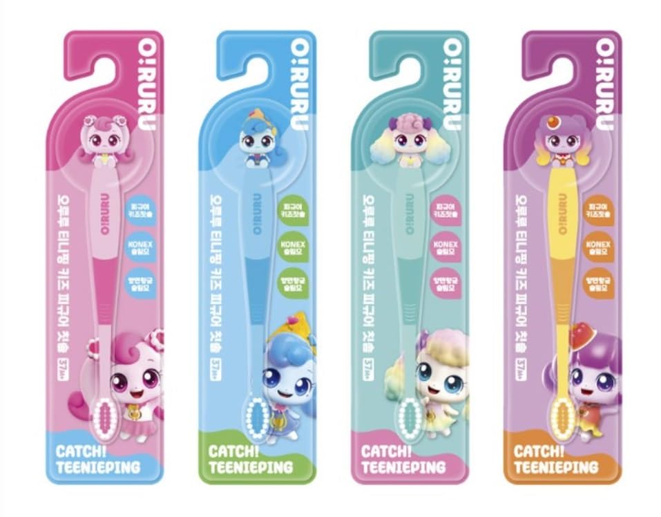 Close-up of compact 6.5 inch toothbrush head mint color