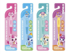 Close-up of compact 6.5 inch toothbrush head mint color