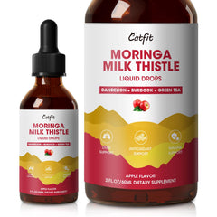 Catfit front packaging showing 2 fl oz bottle and apple flavor benefit