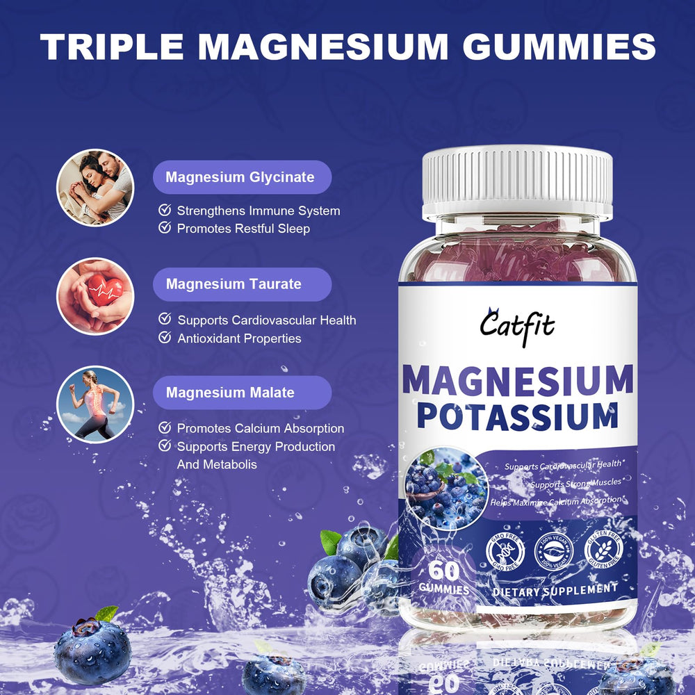 Catfit magnesium glycinate gummies close-up showing absorption benefits