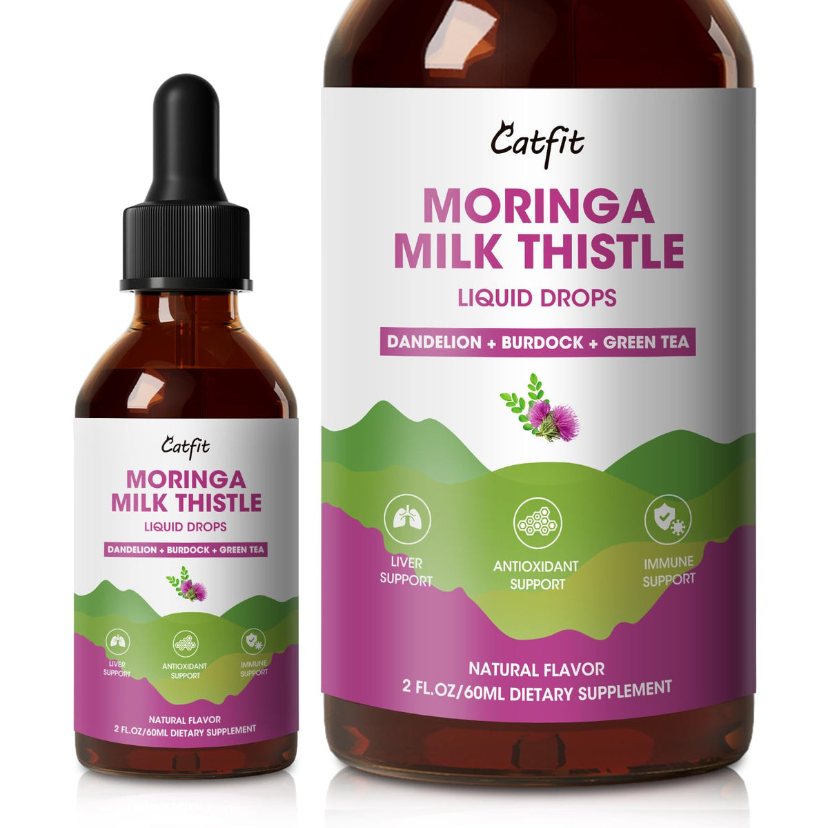 Catfit Milk Thistle Liver Detox Drops bottle and label