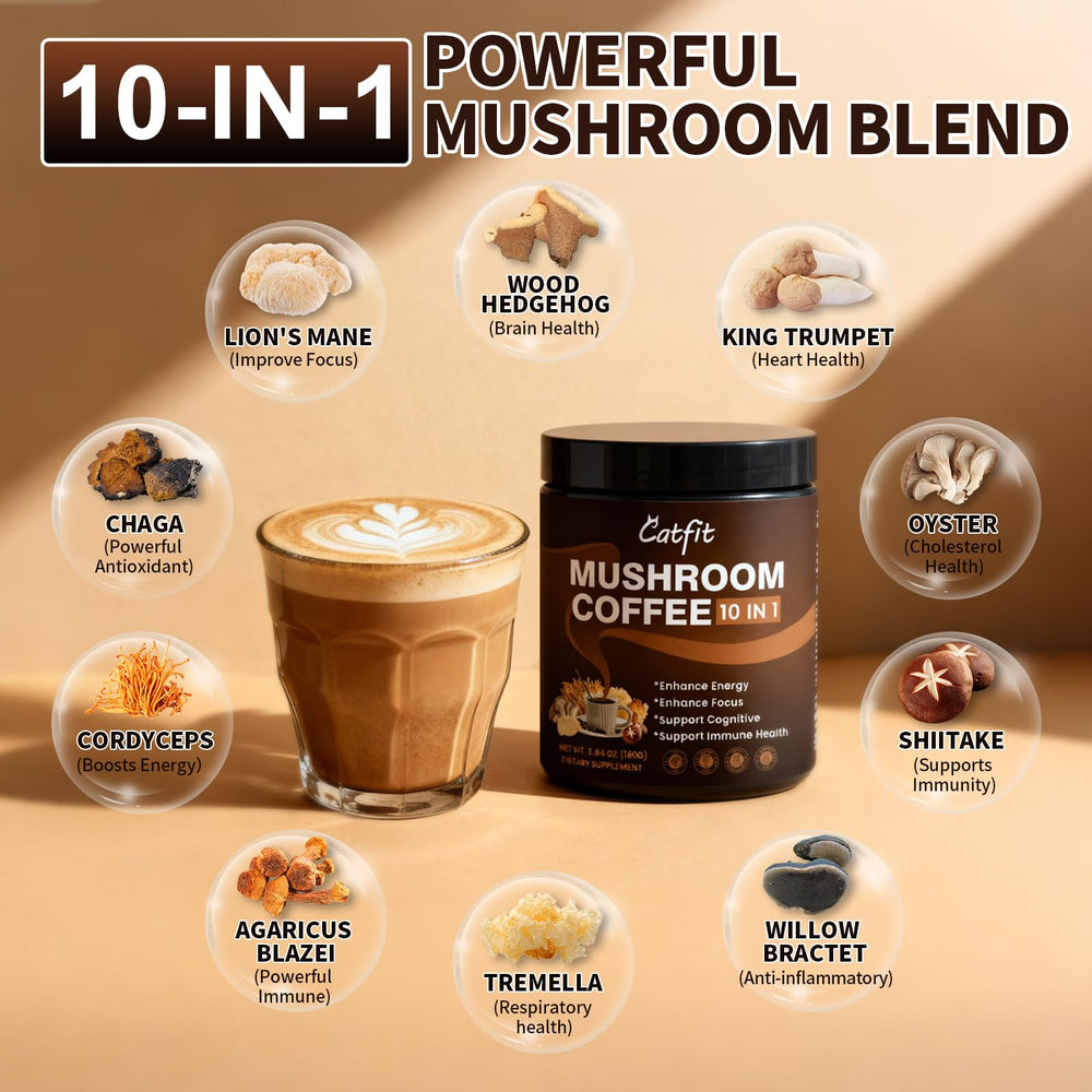 Cordyceps mushroom featured in the 10-mushroom blend