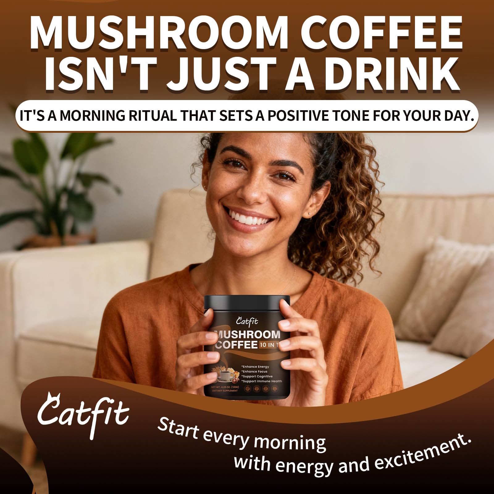 Assortment of medicinal mushrooms used in Catfit blend