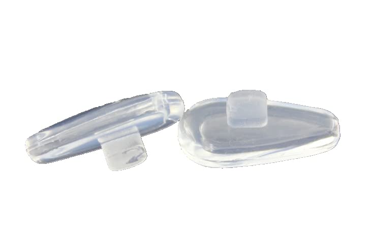 Close-up showing Caulo clear silicone nose pads with Oakley compatibility.