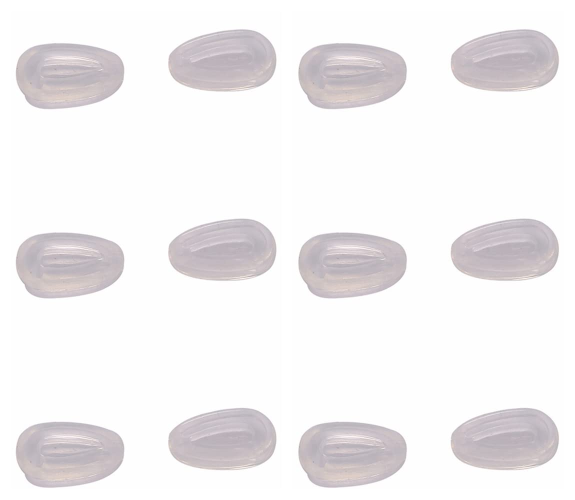 Caulo Silicon Rubber Airbag Push On Nose Pads for Oakley Glasses Sunglasses - Clear (6 Pairs)