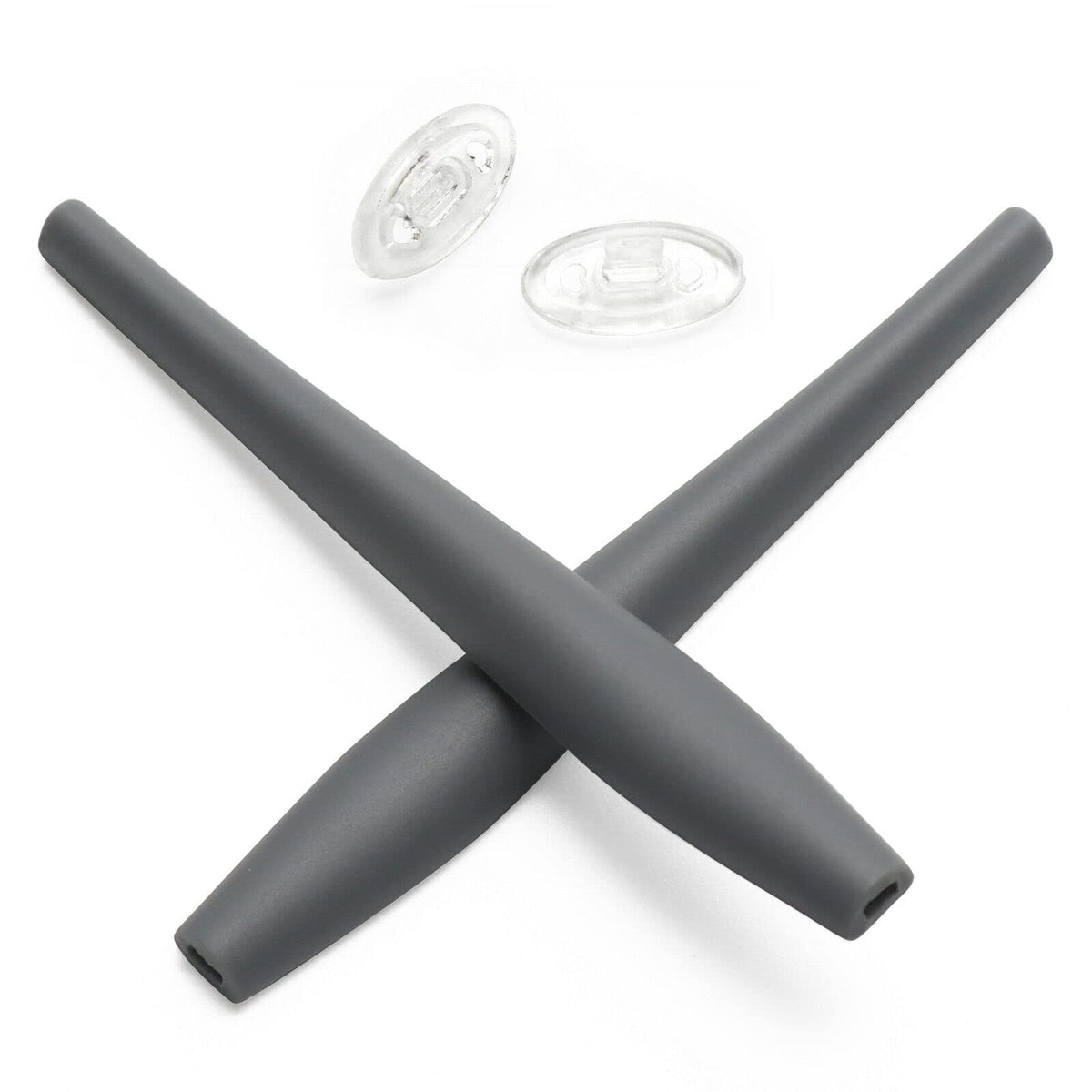 Caulo replacement temple socks and nose pads for Oakley Crosshair 2.0 OO4044 glasses - black with clear nose pads, 1 set