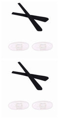 Caulo Replacement Kit for Oakley Gasser 0.5 OX5088 Eyeglass Frames - Black with Clear Nose Pads - 2 Sets
