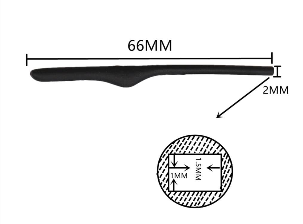 Nose pads from Caulo replacement kit in black frame with clear pads for Oakley Keel Blade