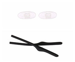 Caulo replacement kit for Oakley Keel Blade OX3125/OX5089 — black temple socks and clear nose pads (1 set)