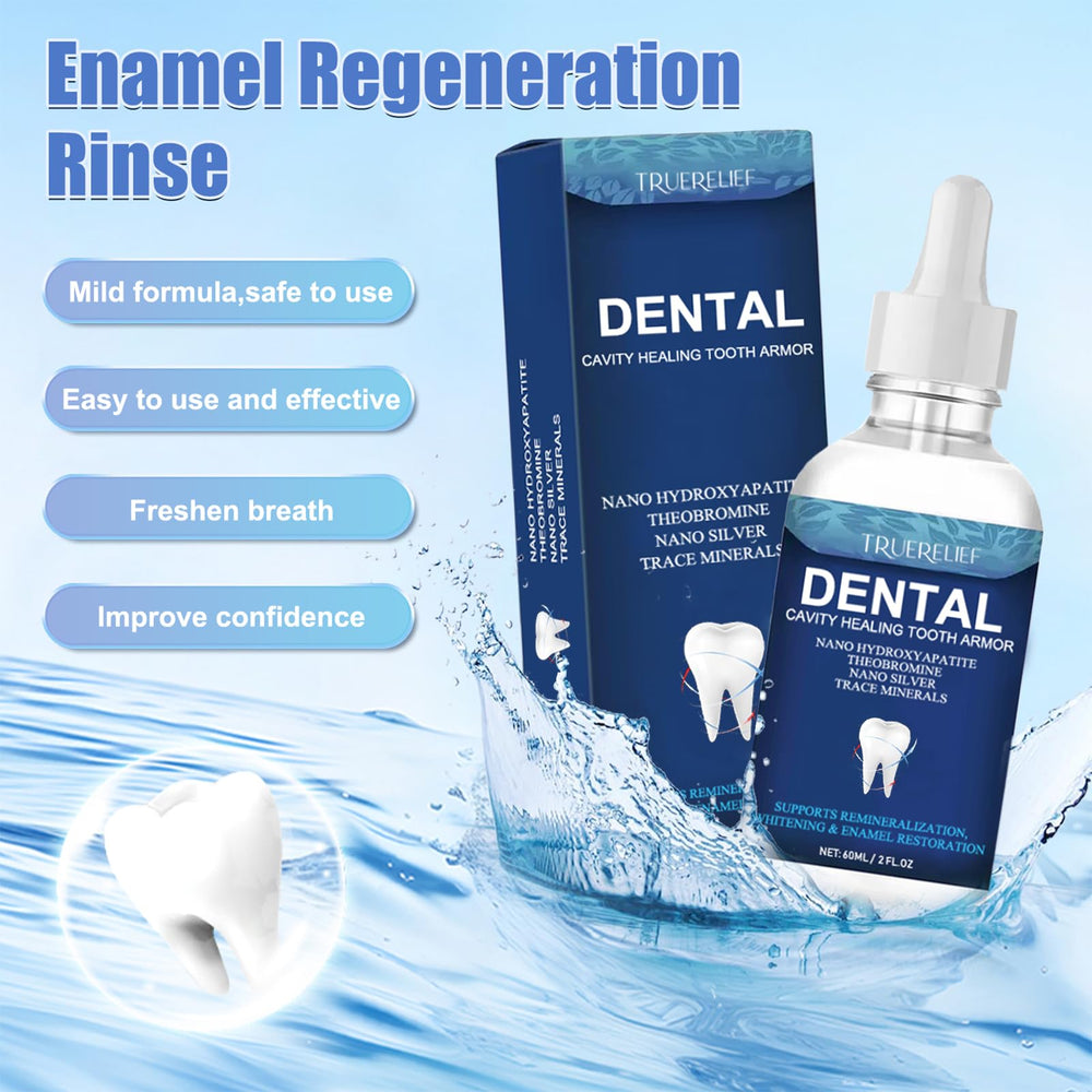 Dropper dispensing enamel-support liquid for at-home use