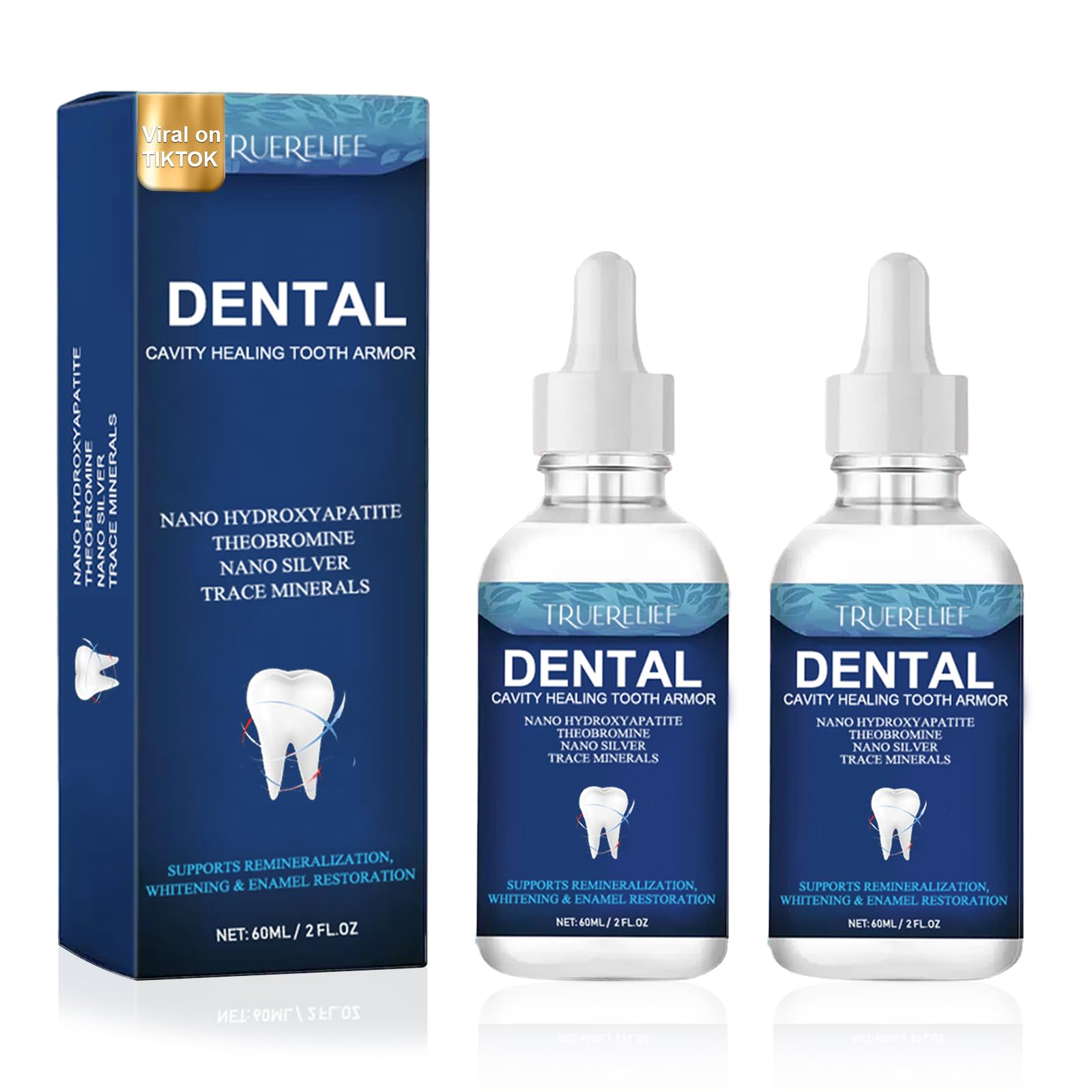 Scientific illustration of enamel mineral restoration