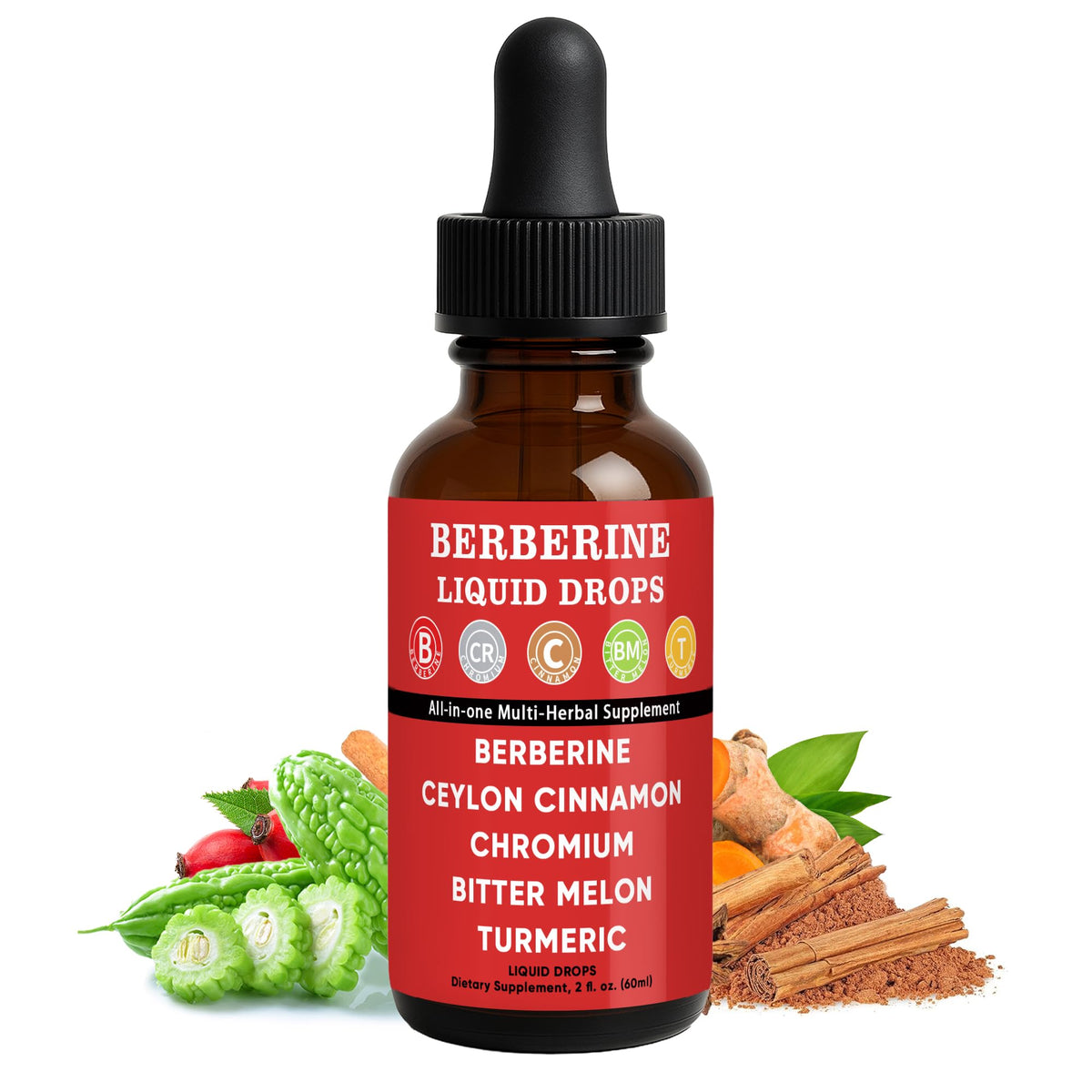 Bottle of Cavora Ceylon Cinnamon Berberine Liquid Drops with label