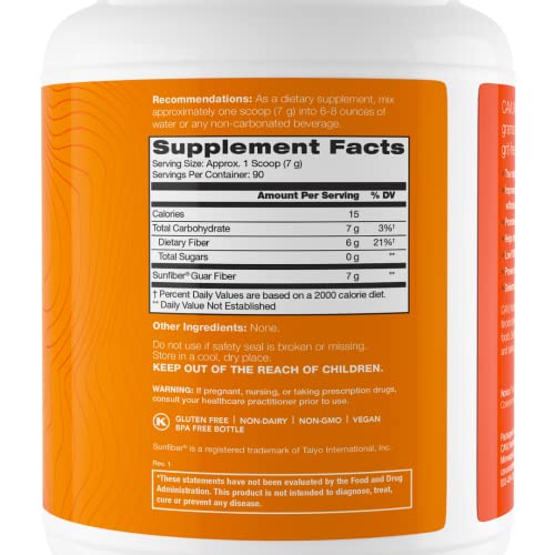 Serving shows 6 g of low-FODMAP prebiotic fiber per serving