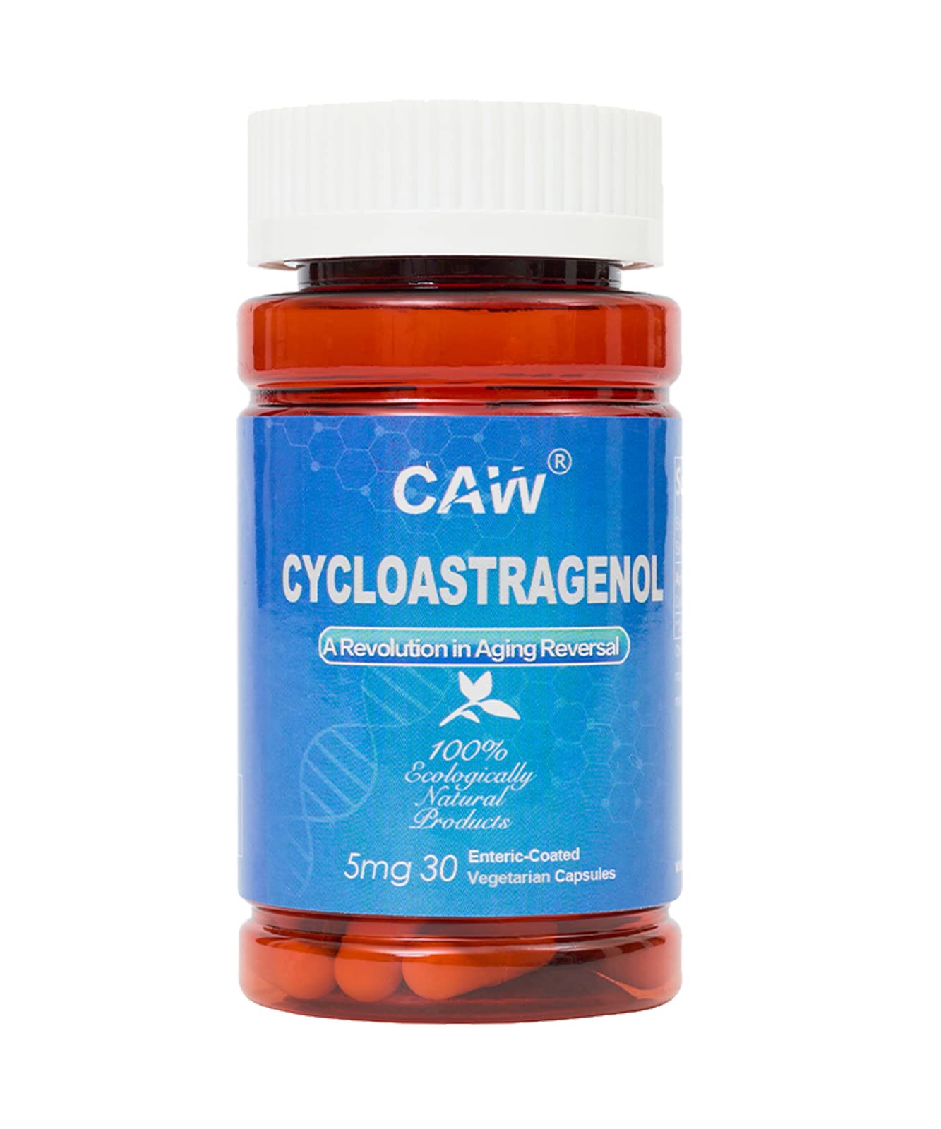 CAW Hypersorption Cycloastragenol bottle with 30 enteric-coated capsules