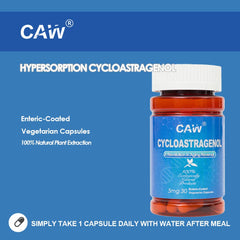 Enteric-coated capsule protecting cycloastragenol from stomach acid