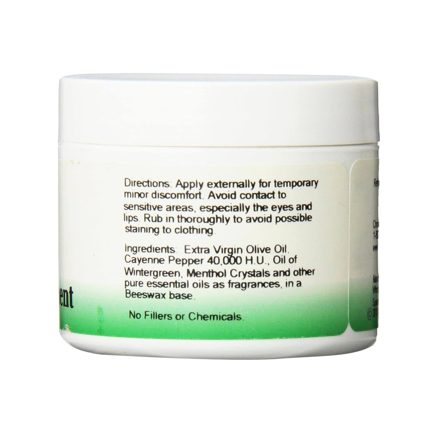 Close-up of Cayenne Heat Ointment jar