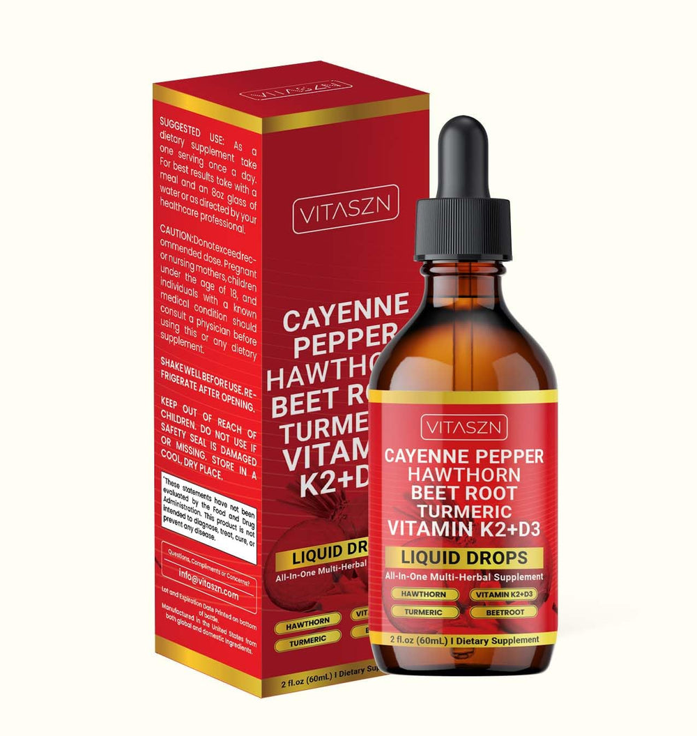 Vegan-friendly liquid supplement bottle on white background