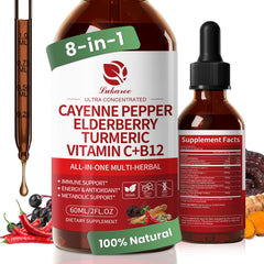 Cayenne Pepper Drops 8-in-1 berry bottle on white background